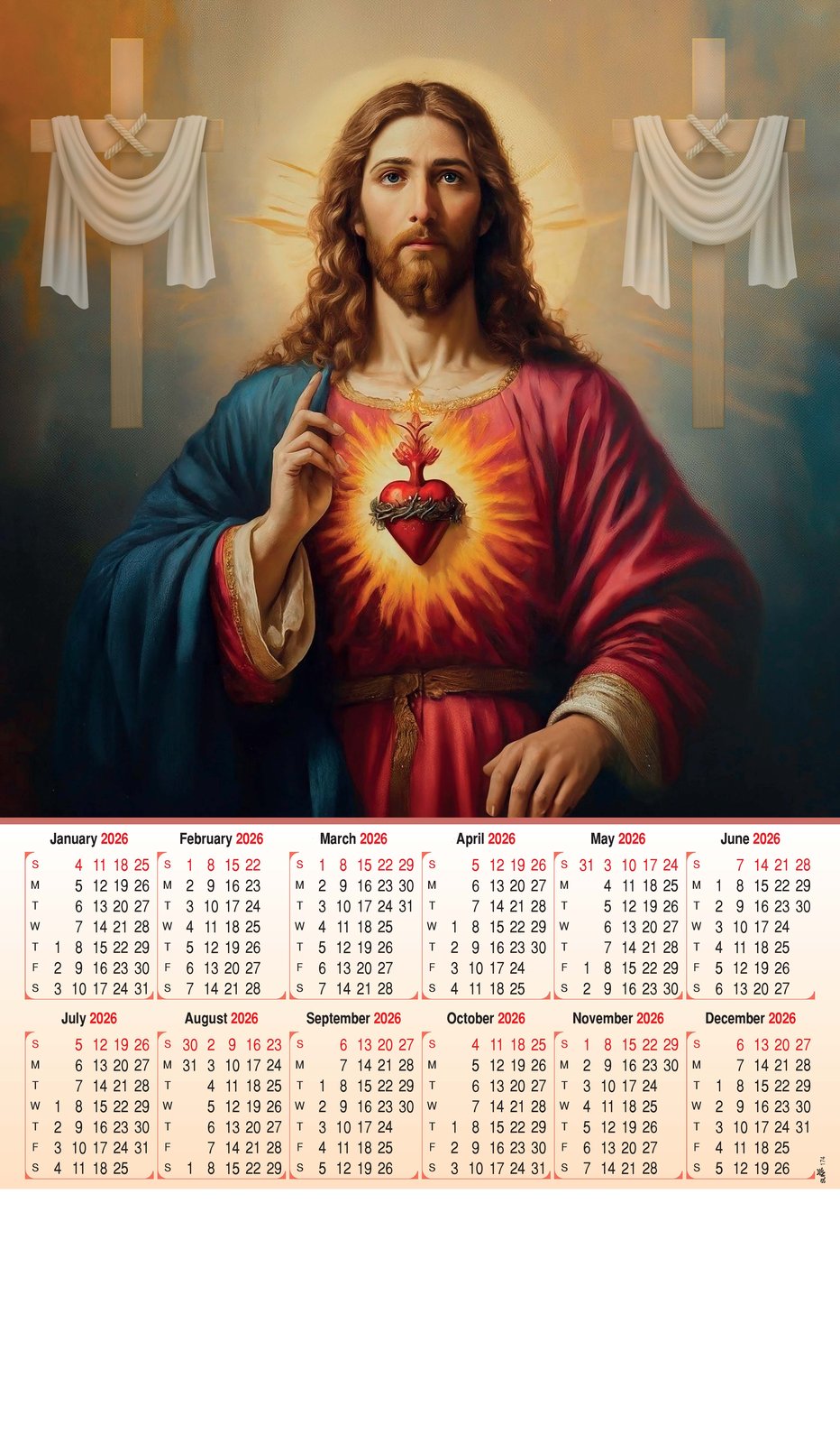 Jesus Christ Wall Calendar