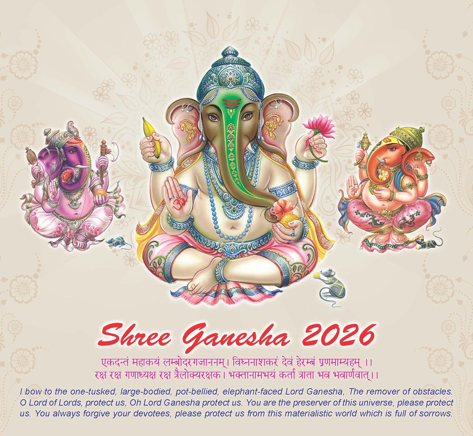 Shree Ganesha Desk Calendar