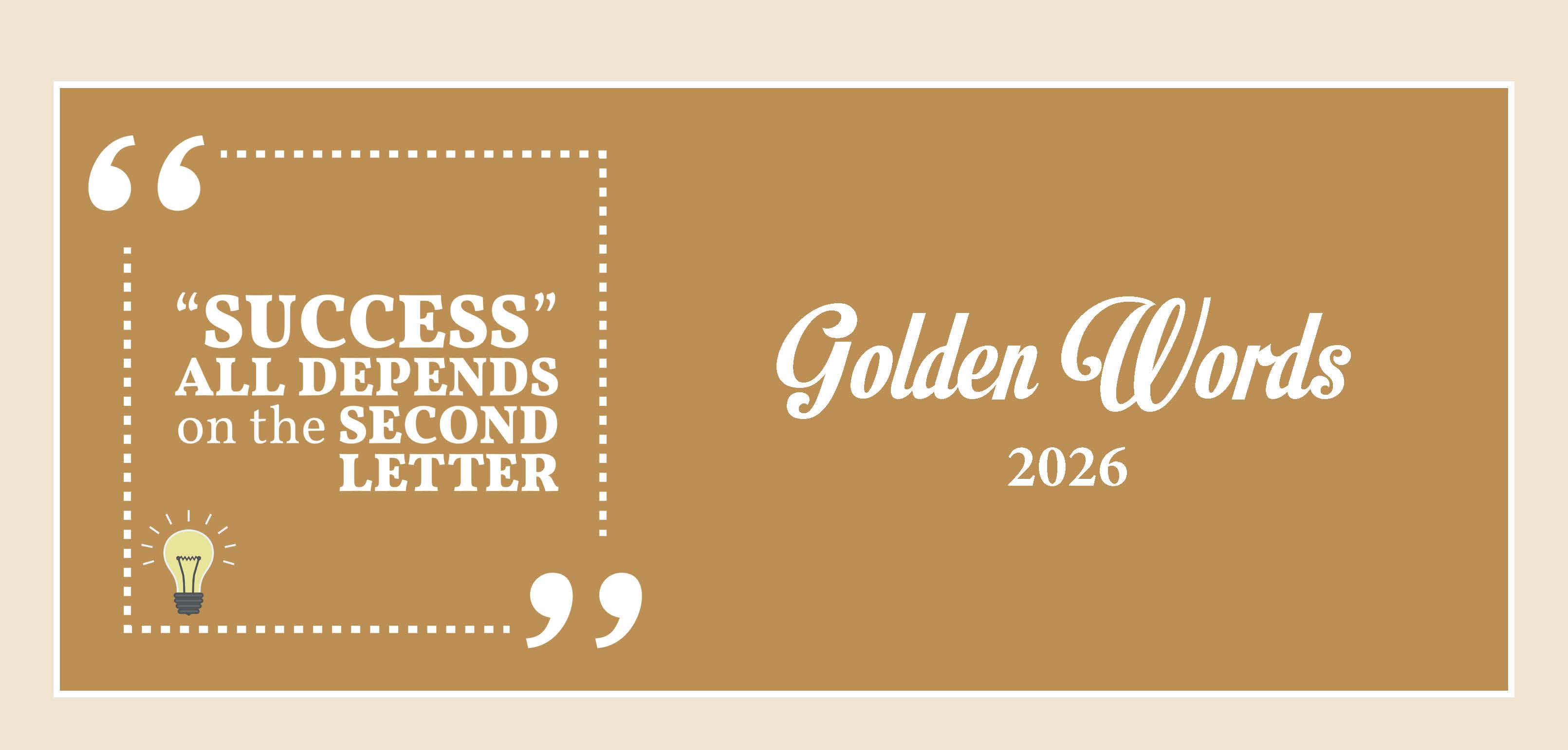 Golden Words 13 Sheeter inspirational desk calendar for promotional gifting