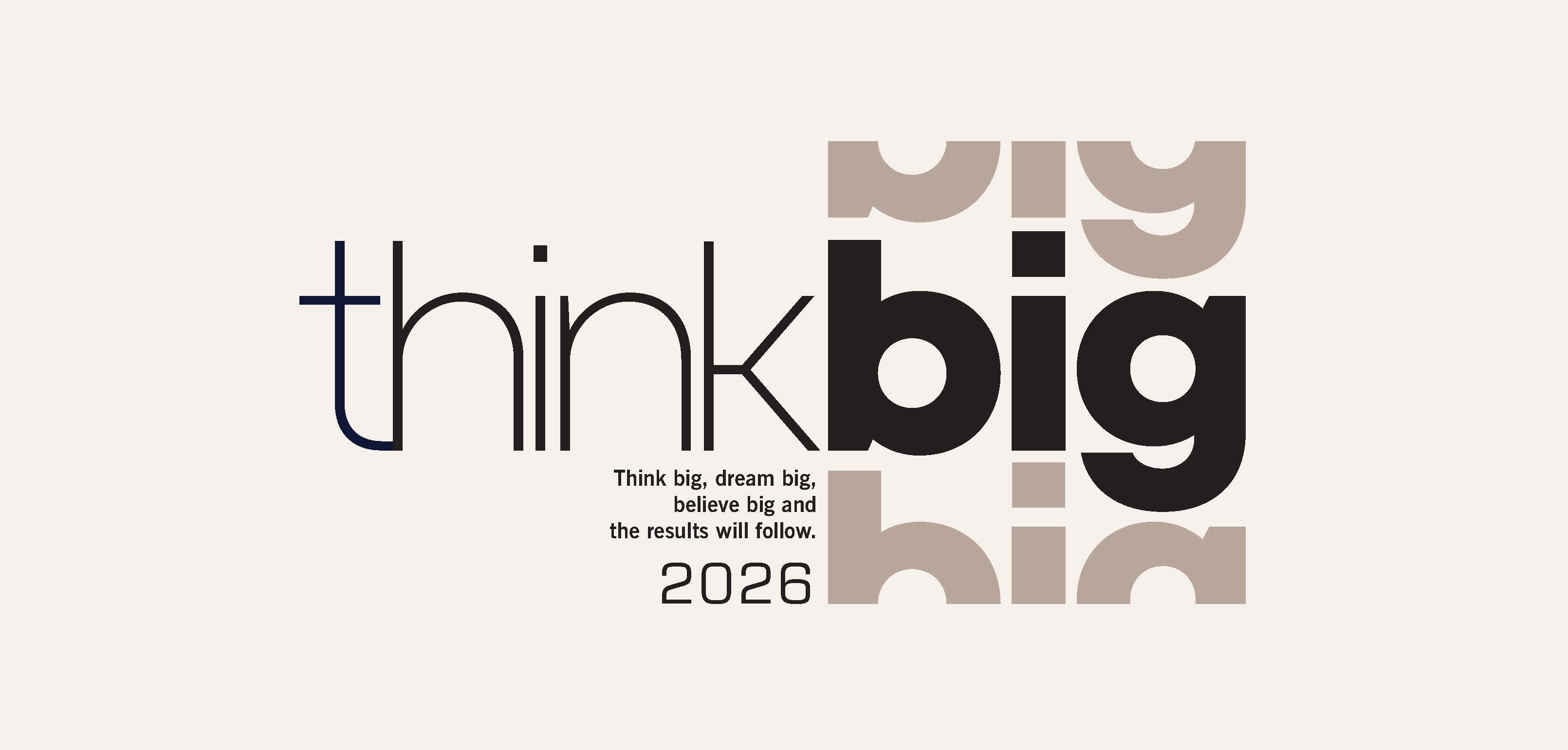 Think Big 13 Sheeter desk calendar with corporate imprint area