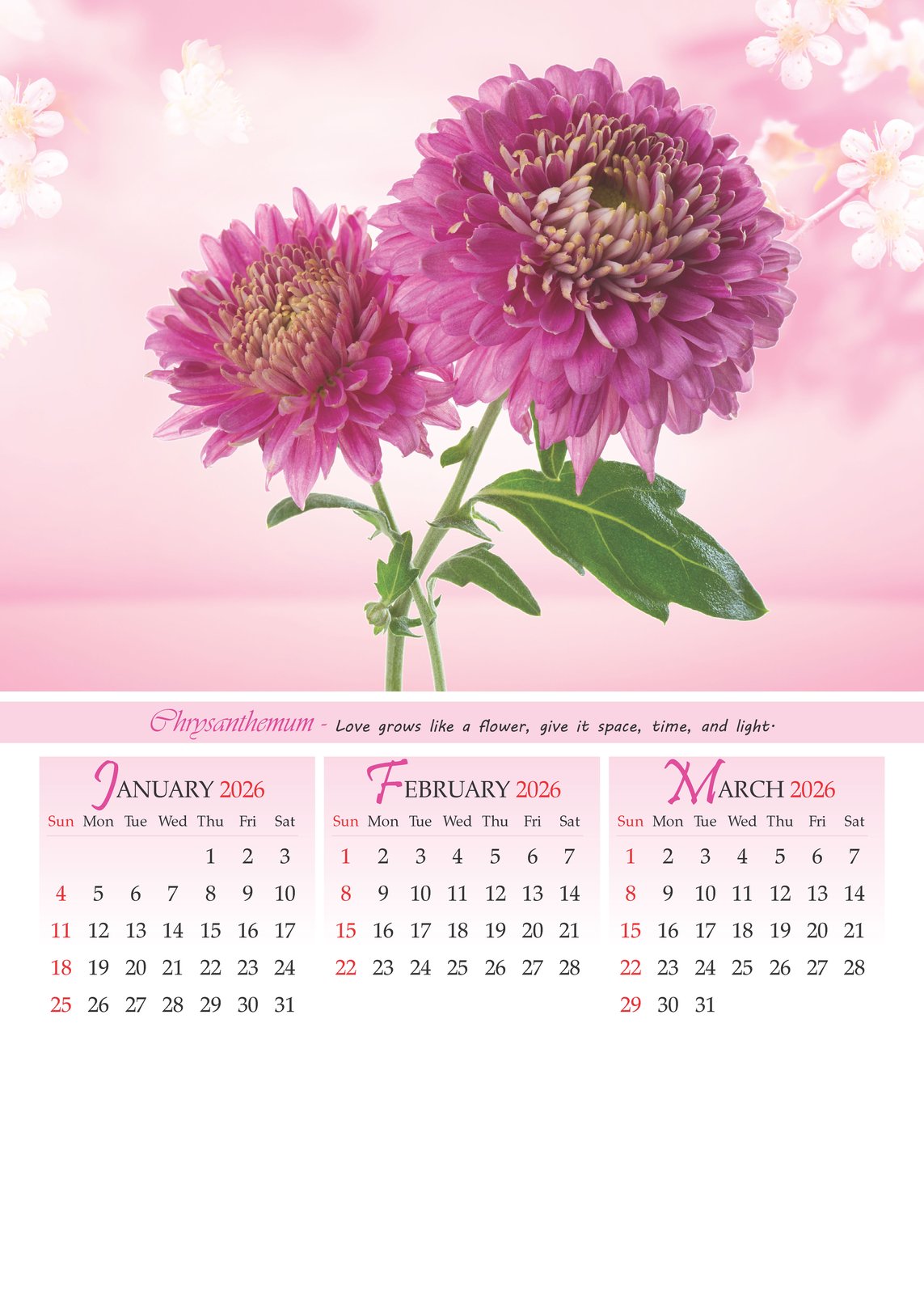 Floral fantasies Scenery Wall Calendar