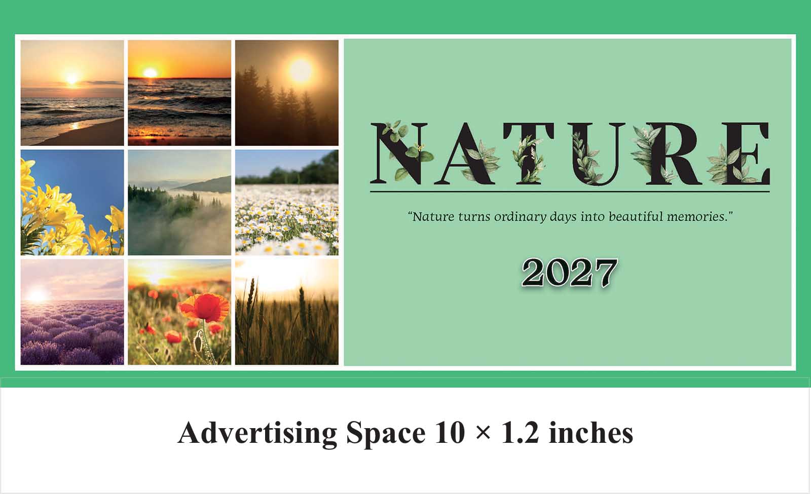 Desk calendar — nature imagery
