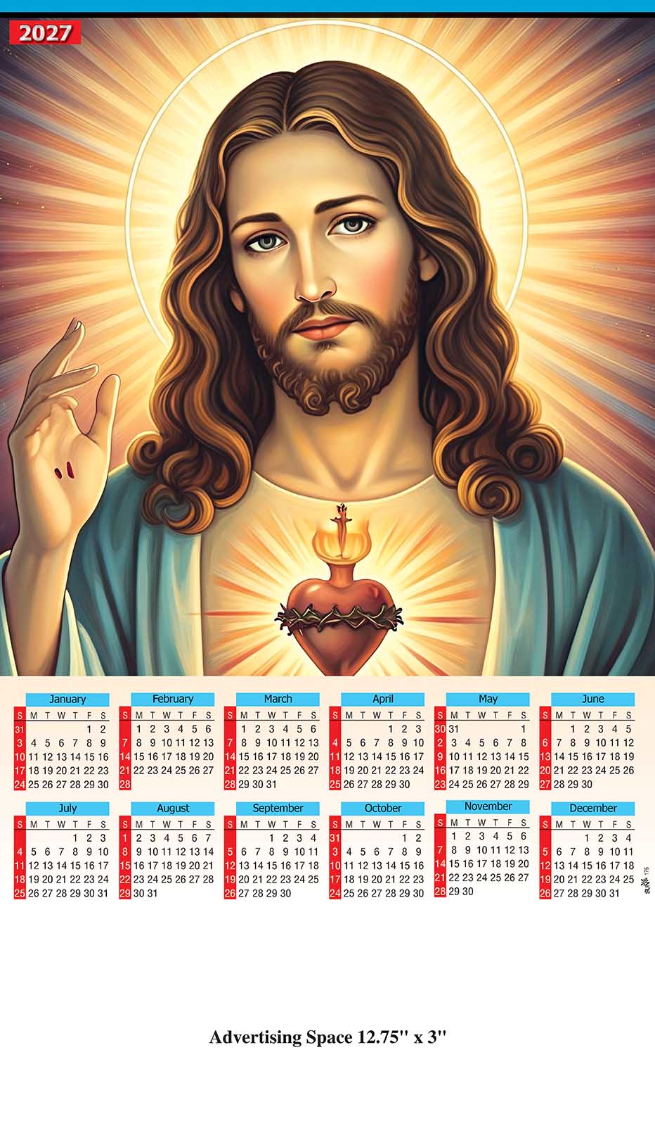 Wall calendar — religious imagery