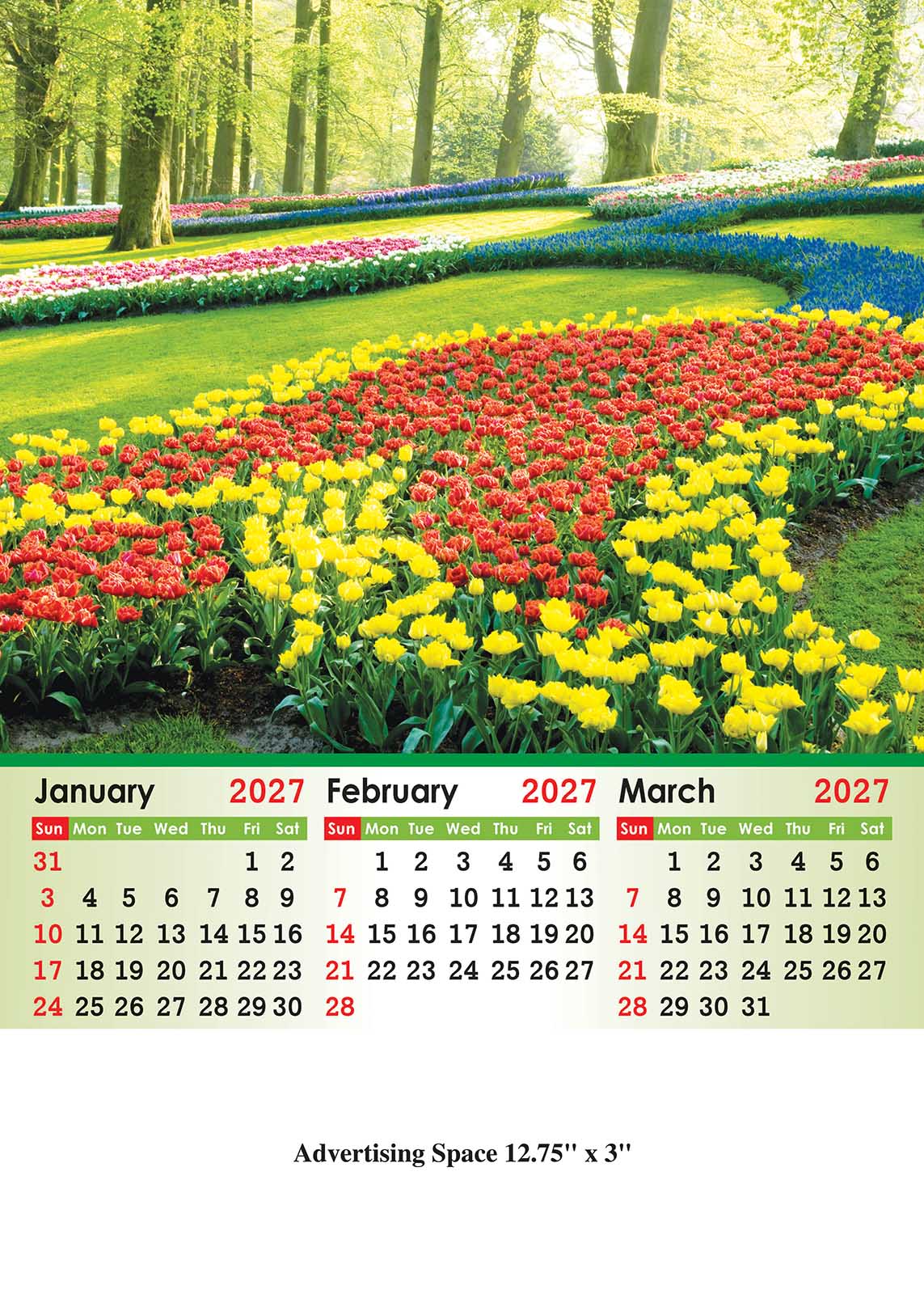 Floral fantasies Scenery Wall Calendar