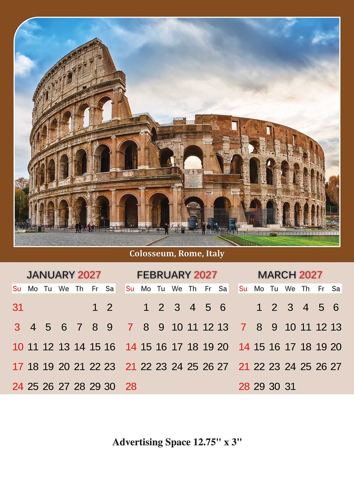 Around the World Wall Calendar