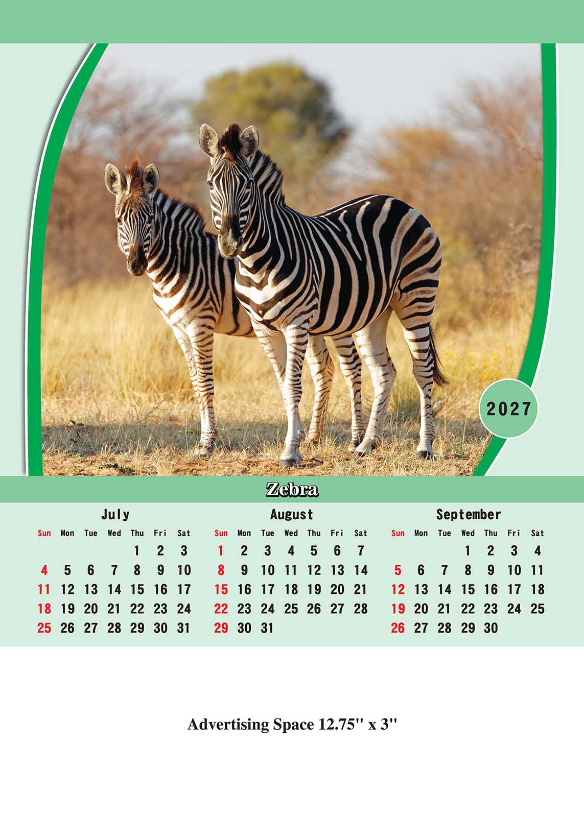 Safari Animals Wall Calendar thumbnail 3