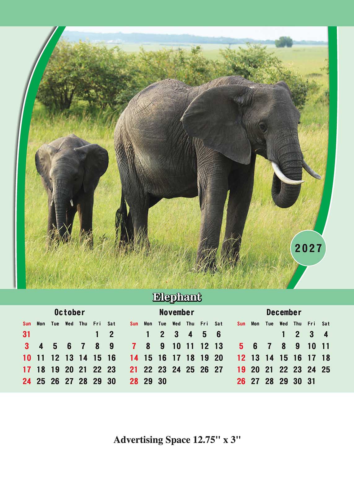 Safari Animals Wall Calendar thumbnail 4